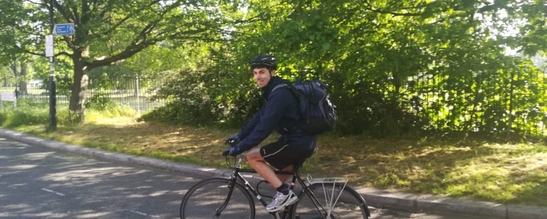 Me on my new, free, bike!